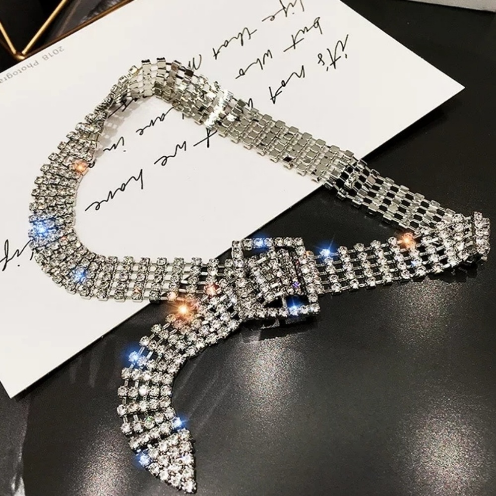 🔥LAST 1🔥NEW RHINESTONES CRYSTAL CHOKER/BRACELET - Picture 4 of 7